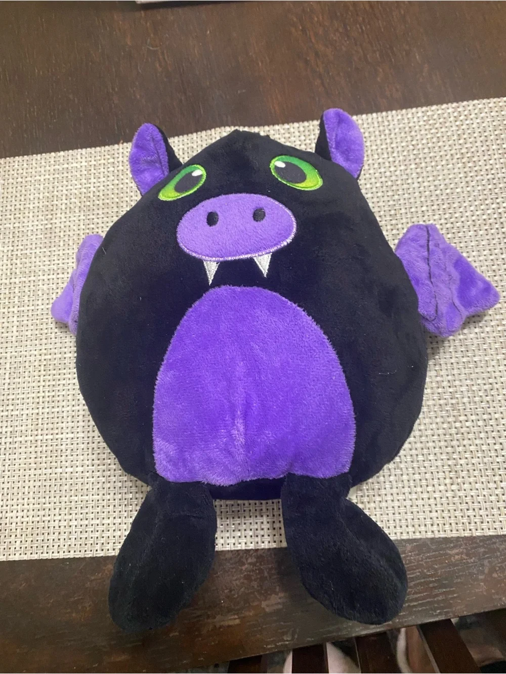 Plush Bat Stuffed Animal Toy - Black & Purple